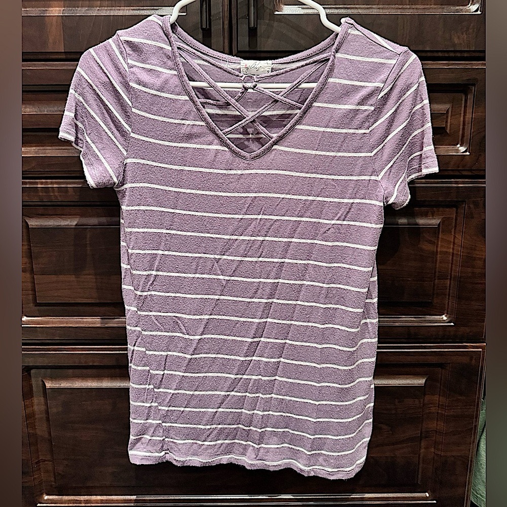 Women's Purple Striped Top SMALL